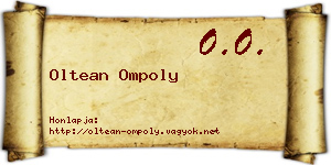 Oltean Ompoly névjegykártya